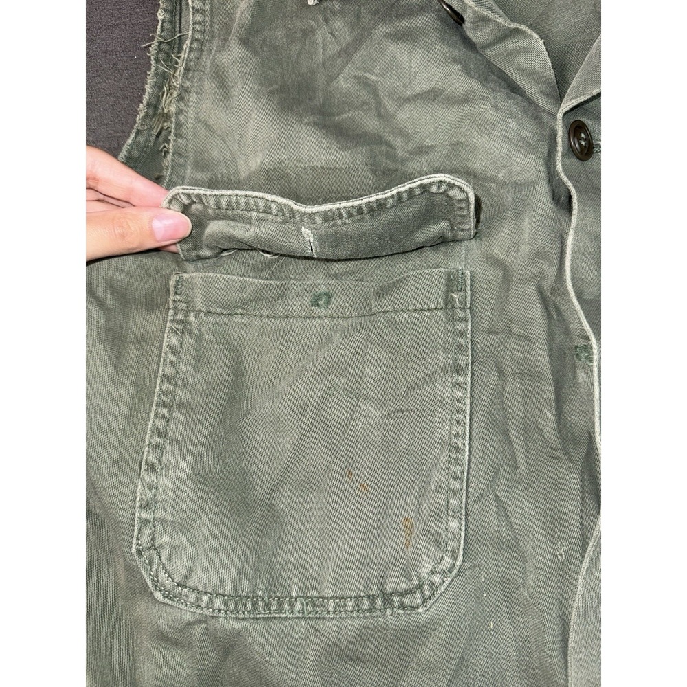 Vintage Military Utility Shirt Cut Sleeves Guaranteed Trooper Fatigues Men’s S - Picture 5 of 9